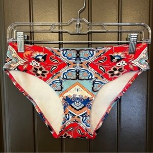 Flying Tomato Paisley Bohemian Bikini Bottom Pink Blue Small